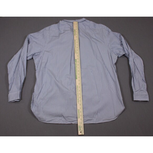 Polo Ralph Lauren Preppy Blue Striped Dress Shirt Cotton 18 -46 - Picture 6 of 10